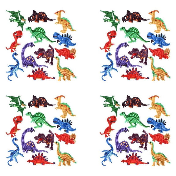 4X Children's 5D Pictures Set, DIY Animals Sticker Kit, Craft for Children