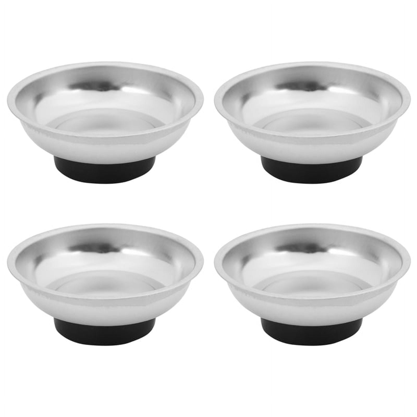 ZEONHAK 8 Pack 3-Inch Magnetic Bowls - Stainless Steel Parts Trays With Strong Magnets & Rubber Base
