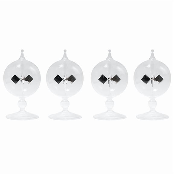 4X Clear Solar Power Radiometer Sun Light Vanes Glass Radiometer Science Educational Light Mill