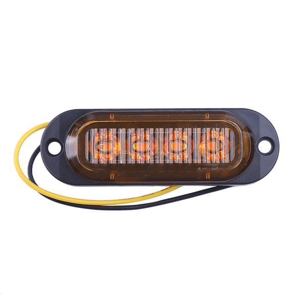 4X Clearance Light Amber 4LED Side Marker Lights RV Fit Truck Trailer Waterproof