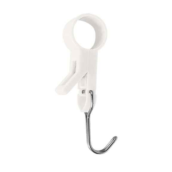 4X Clip-On Tube Hooks, 4-Pack Dual-Use Towel Rack Clips For Bathroom, Kitchen, White - Adjustable Clamp Hooks For Hanging Towels, Utensils, Organizing Tools In Bath, Kitchen
