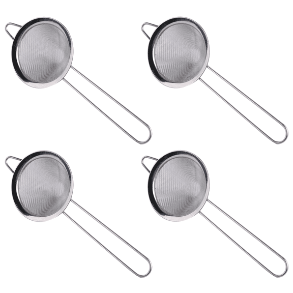 4X Cocktail Fine Strainer Stainless Steel Conical Mesh Strainer Professional Bar Tool,4 x filter,Silver