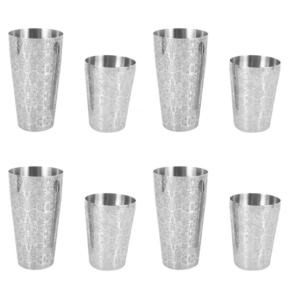 4X Cocktail Shaker Boston Shaker Barra de Ferramentas Engraving Design Boston Cocktail Shaker Tin Set