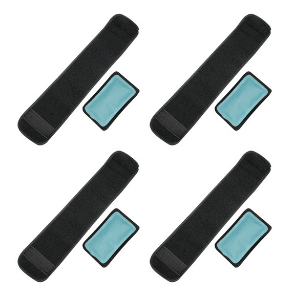 4X Cold Therapy Wrap with Strap Hand Foot Wrist Elbow Relief Pain Cold Hot Therapy Pain Ice Pack,4 x Cold Therapy Wrap,Black & blue