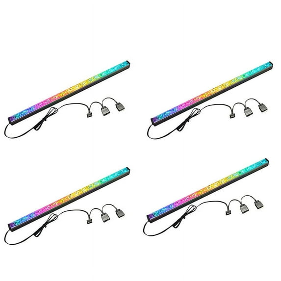 4X Computer RGB Color Light Strip 5V/3PIN Aluminum Chassis Light with Magnetic Multicolor RGB LED Lamp