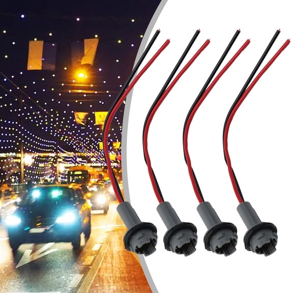 4X Connector Socket Bulb Bundle Pigtail T15 Rubber Wedge Led