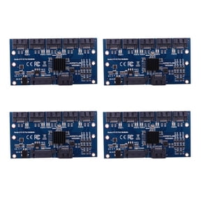4X Controller Card Motherboard Expansion Card 1 to 5 Port Sata3.0 6Gbps Multiplier Port Riser Card Adapter