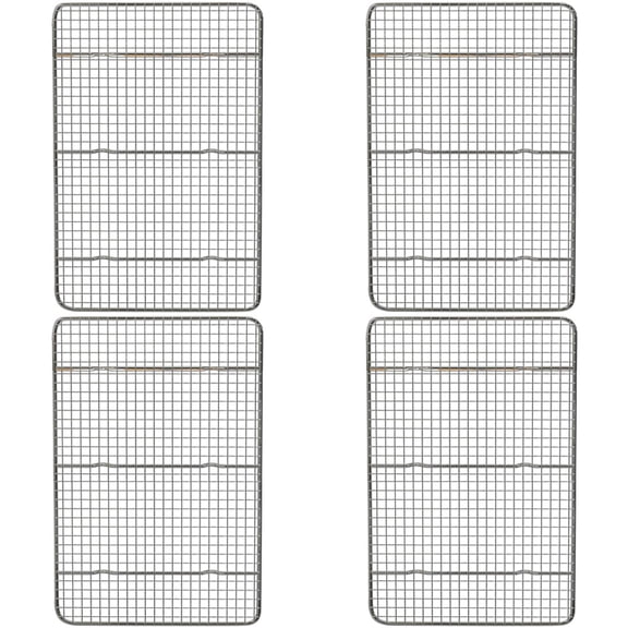 4X Cooling Rack and Baking Rack, Fits Quarter Sheet Pan, Stainless Steel, Wire Baking Cookie Bacon Racks 39 X 28CM