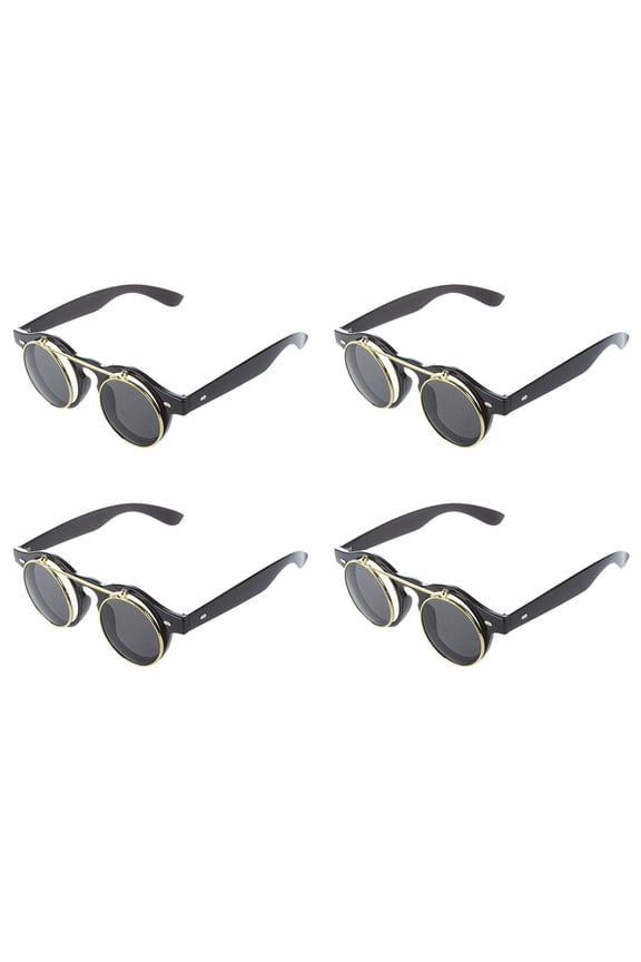 4X Cute Unisex Goth Goggles Glasses Retro Flip Up Round Sunglasses