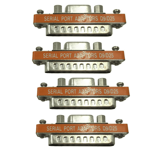 4X DB9 Female to DB25 Male Mini Serial Port Cable Adapter Gender Changer
