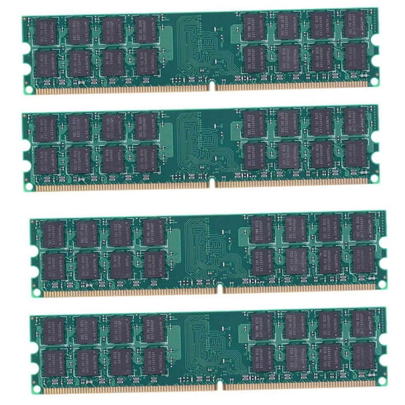 4X DDR2 4GB Memory RAM 1.5V 800MHZ PC2-6400 240 Pin Desktop DIMM Unbuffered Non-ECC for Motherboard Desktop,4 * Memory RAM,Green