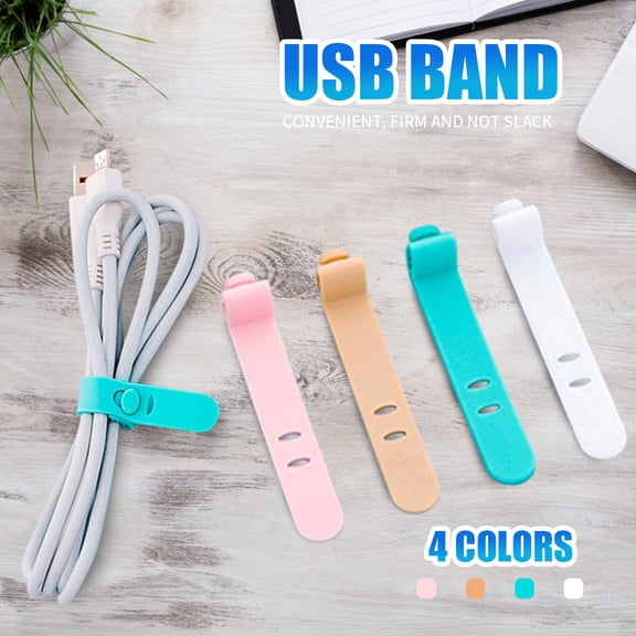 4X Data Cable Straps Creative Fashion Portable Data Line Individual Buckles Compact and Portabl Home Textile Storage