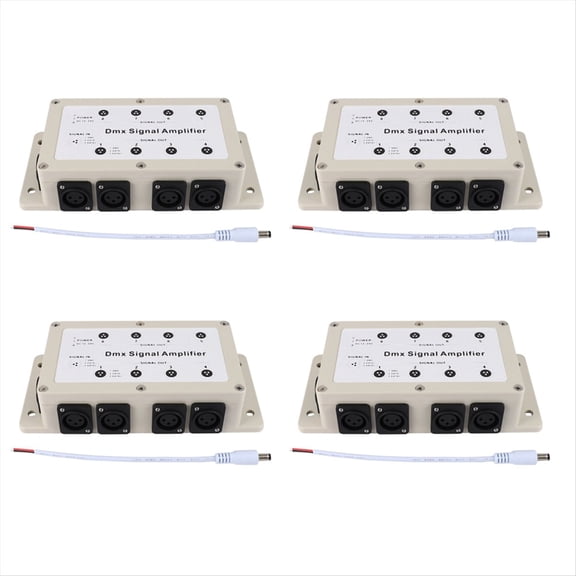 4X Dc12-24V 8 Channel Output Dmx512 Led Controller Signal Amplifier Splitter Distributor for Home Equipments,4 x DMX signal amplifier 4 x Wire,Milky white