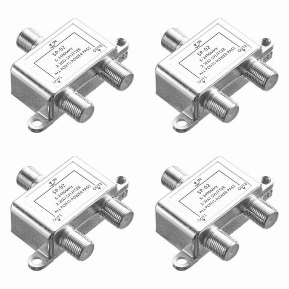 4X Digital 2 Way Coaxial Cable Splitter 5-2400MHz, RG6 Compatible, Work with Analog/Digital TV Connections and Internet