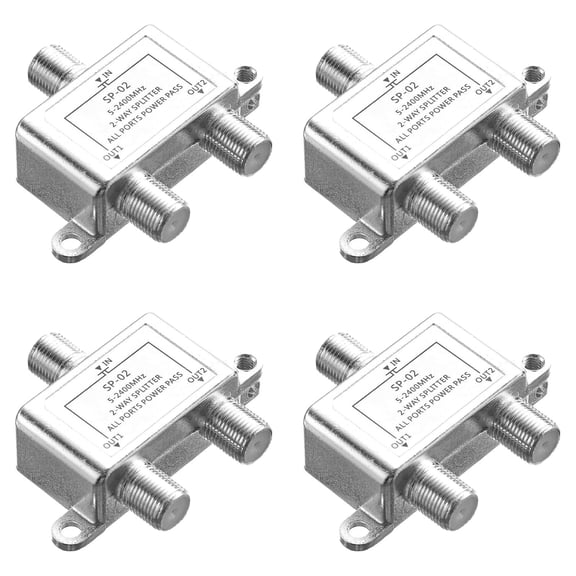 4X Digital 2 Way Coaxial Cable Splitter 5-2400MHz, RG6 Compatible, Work with Analog/Digital TV Connections and Internet