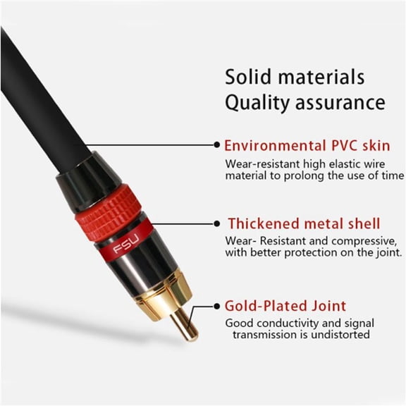 4X Digital Audio Cable Premium Stereo to Coaxial SPDIF Cable Male Speaker Hifi Subwoofer Cable AV 0.5M,4 x Audio RCA Cable,Red