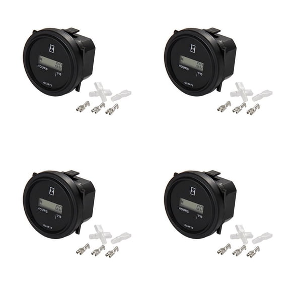 4X Digital Hour Meter Resettable Total Running Hours Data Storage for Lawn Mower Tractor Generator Golf Cart Marine ATV