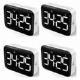 thumbnail image 1 of 4X Digital Kitchen Timer - Magnetic Countdown Count Up Timer with Large LED Display Loud Volume for Cooking and for Kids,4 x digital timer(not include batteries),White&Black, 1 of 7