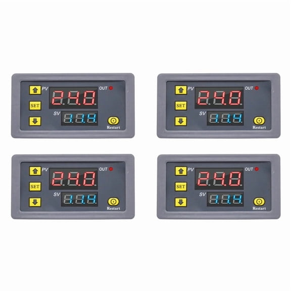 4X Digital Time Delay Relay LED Display Cycle Timer Control Switch Adjustable Timing Relay Time Delay Switch AC110-220V