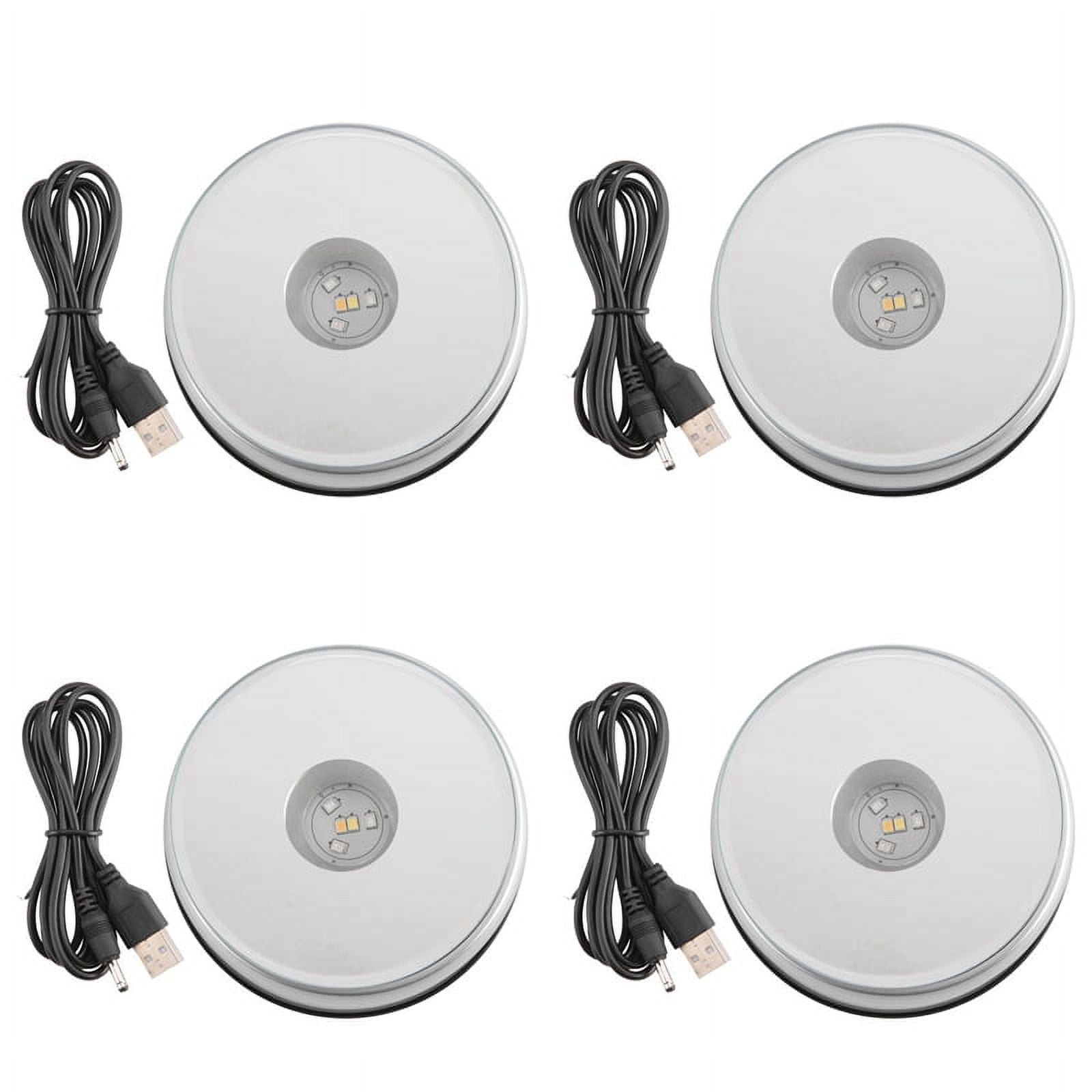 4X Display Turntable Base for Crystals Glass Art,LED Colored Rotating ...