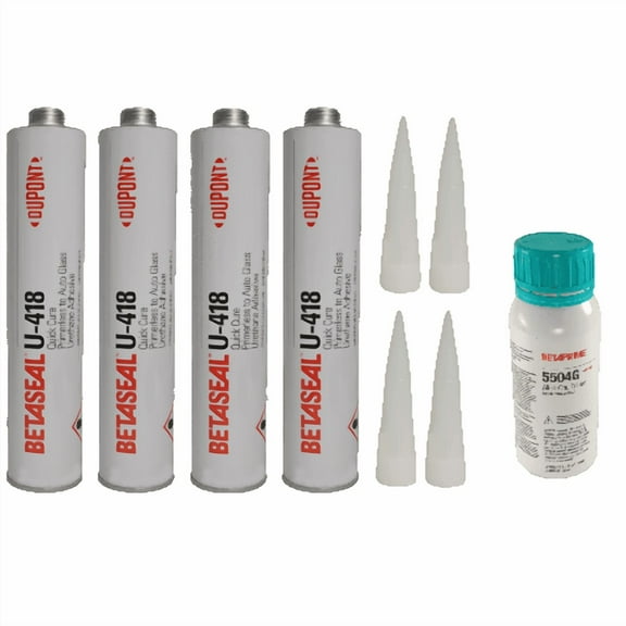 4X Dow Betaseal U418 Auto Glass Urethane//Adhesive & 5504G Primer