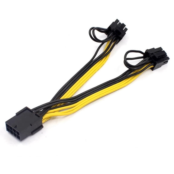 4X EPS CPU 8Pin to 2-Port PCIe 8Pin Dual PCI-E 6+2Pin Y Splitter Miner GPU Graphics Card Power Supply Cable 20CM