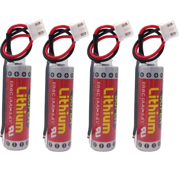 4X ER6C AA 3.6V 1800mAh PLC Battery for MitsubishiFX F2-40BL Plug