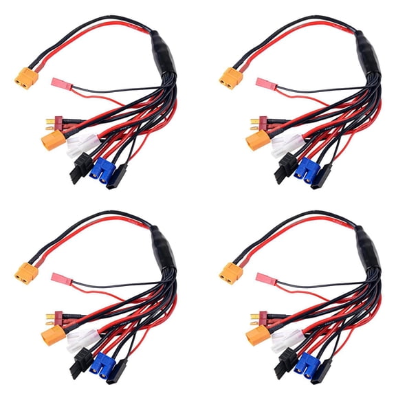 4X Eight in One RC Lipo Battery Charger Splitter Cable Adapter Connector Plug to JST T Plug EC3 Futabas