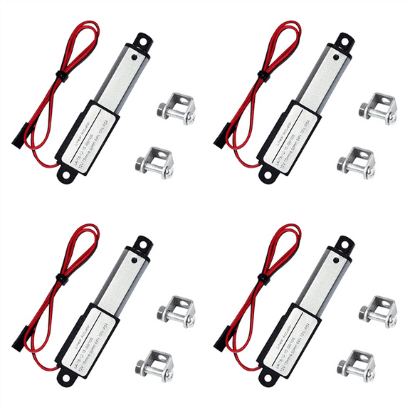 4X Electric Mini Linear Actuator 2Inch Stroke, 64N/14.4Lb, Speed 0.6Inch/S Mini Waterproof Motion Actuator Small 12V DC