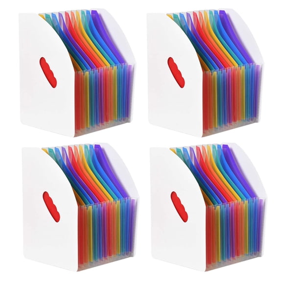 4X Expanding File Holder Folder Standing A4 Vertical File Organizer Magazine Basket Desktop 13 Pockets File Holder