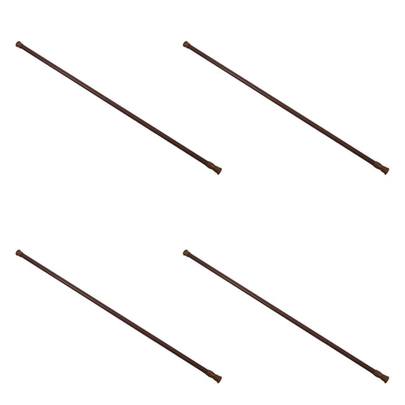 4X Extendable Telescopic Spring Loaded Net Voile Tension Curtain Rail Pole Rods,70-120cm,Wood Color