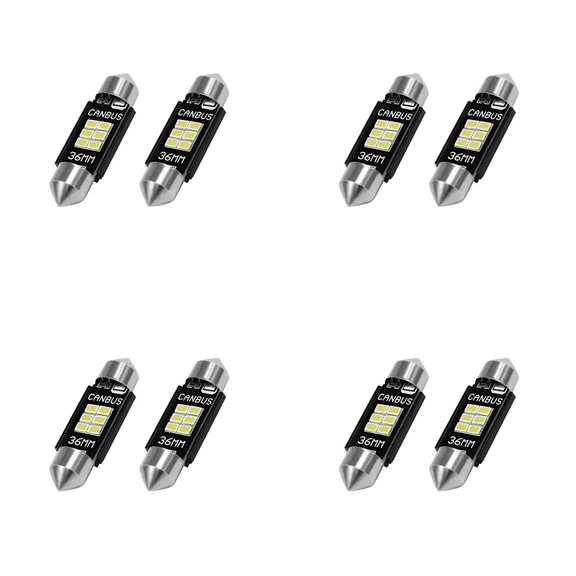 4X Extremely 400 3020 Chipset Canbus Error Free Led Bulbs for Interior Car License Map Door 36mm