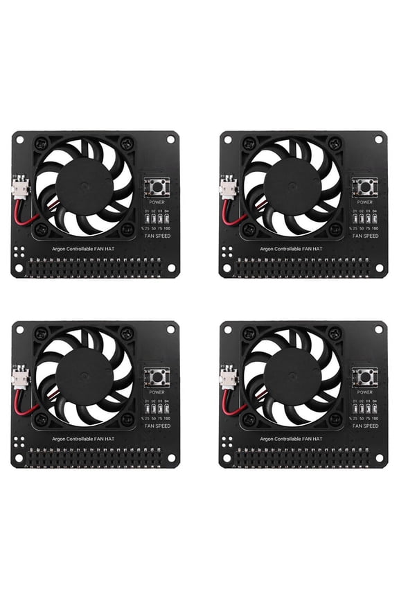 4X Fan HAT for 4/ 3 Cooling Fan with Software Adjustable Speed / 40mm Big Fan for Raspberry Pi4
