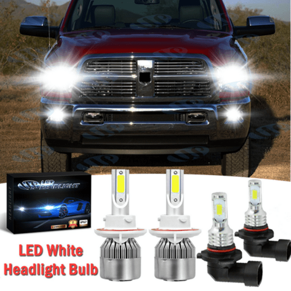 4X Faros LED Bombilla HI/LOW + Luces Antiniebla Para For Toyota Tacoma 2005-2011