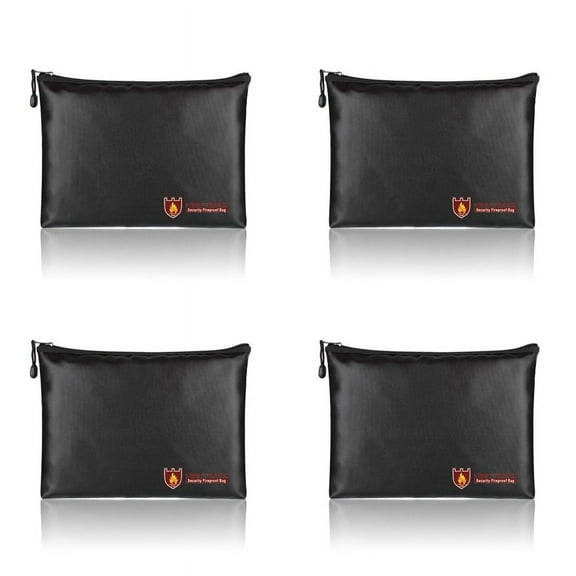 4X Fireproof Document Bag,Waterproof and Fireproof Document Bags,Fireproof Money Bag for A4 Document Holder