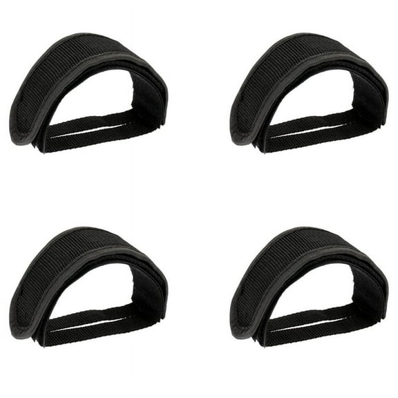 4X Fixed Gear Fixie BMX Bike Bicycle Anti-Slip Double Adhesive Straps Pedal Toe Clip Strap Belt Black,4 * Bicycle Pedal Toe Clip,black