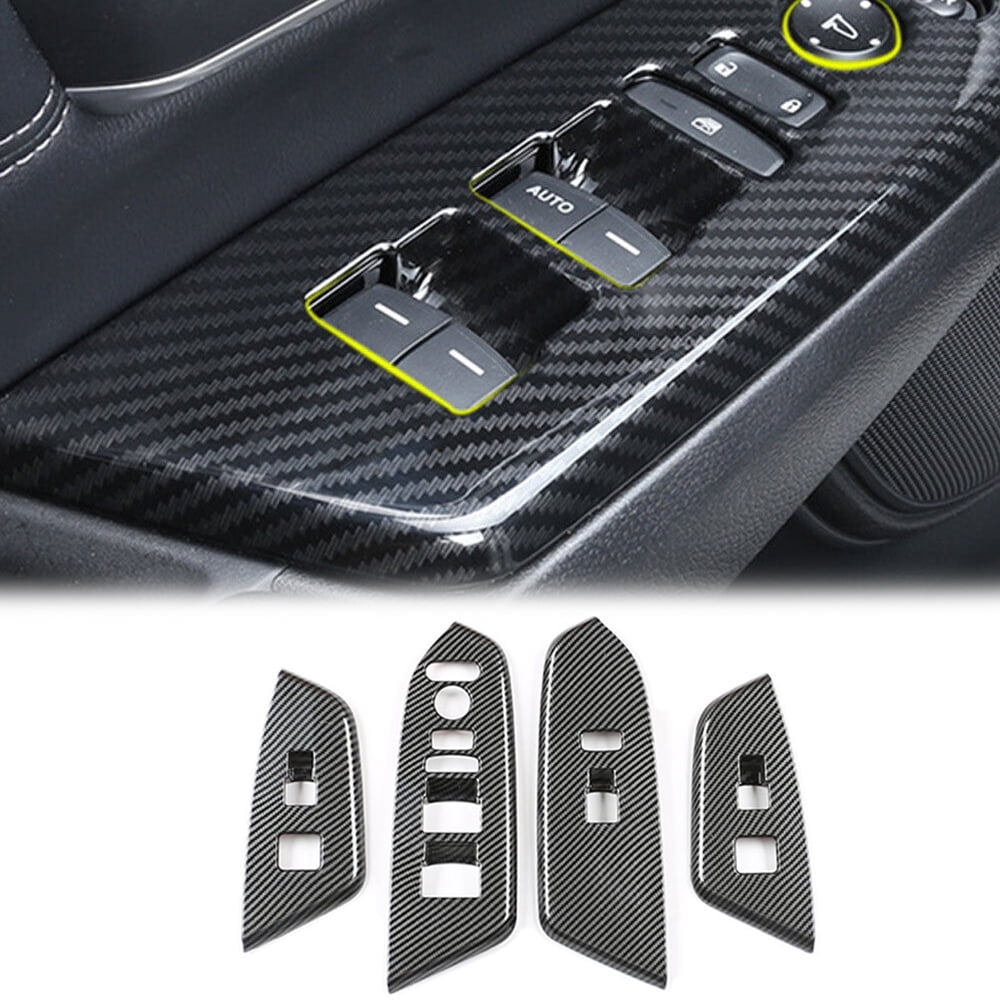 4X For 2017-21 Honda CRV Accessories Carbon Fiber Door Armrest Panel Trim Cover