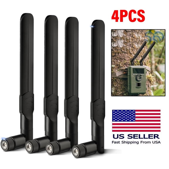4X For TACTACAM 4G LTE Cellular Trail Camera Antenna 8dBi RP-SMA Male Spypoint