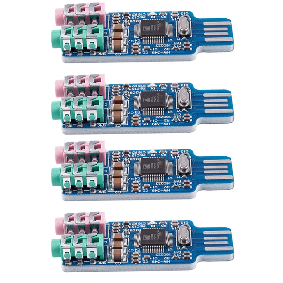 4X Free Driver USB Sound Card CM108 USB Sound Card Chip Blue