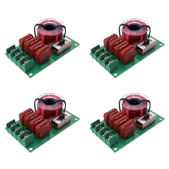 4X Frequency Divider Hi-Fi Audio TREBLE BASS Speaker Frequency Divider Stereo Crossover Filters for 2-16Ohm Speaker