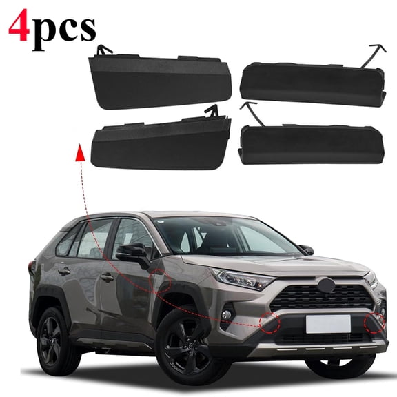 4X Front Bumper Tow Hook Eye Cover Cap For Toyota RAV4 LE 2019-2023 Accessories