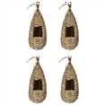 4X Garden Handing Birds Nest Box Breeding Nest Grass Hand Woven for