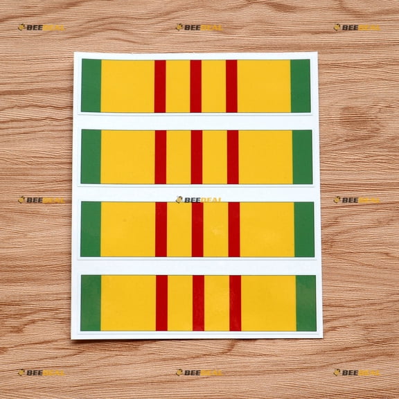 4X Glossy 6" Vietnam Service Ribbon Decal Sticker Car Laptop Window Vinyl