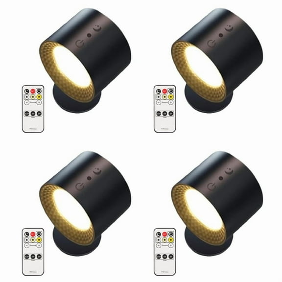 4X Glow Right Smart Lux,Glow Right Everywhere Light,Glow Right Lights,USB Rechargeable Lights Black,4 x wall lamp 4 x Remote Control 4 x USB cable,Black