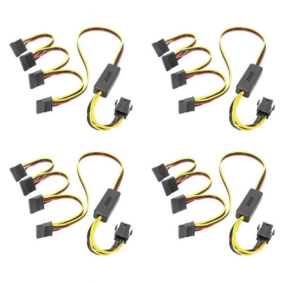 4X Graphics Card 6PIN to Hard Drive Power Supply Cable 12V to Hard Drive Cable Step-Down Voltage Stabilization