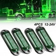 4X Green 4Led Oval Side Marker Lights Clearance Light Truck Trailer