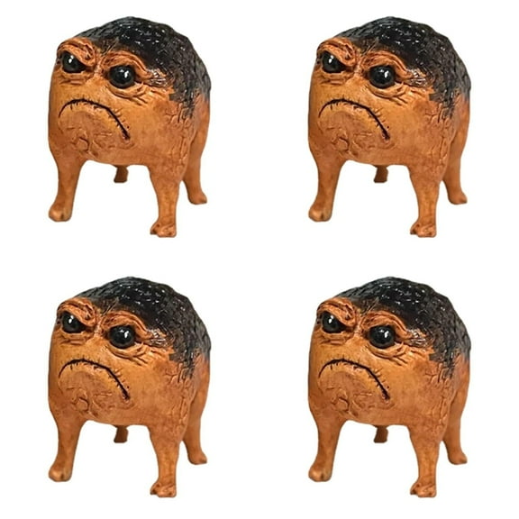 4X Grumpy Frog Toad Statue Ugly Angry Outdoor Garden Yard Frog Decor Statue Fun Novelty Home Office Frog Decor Sculpture,4 x Decorations