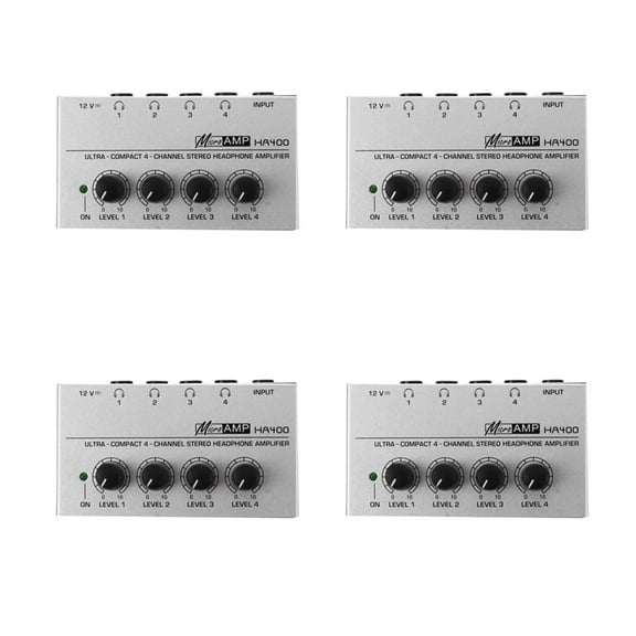 4X HA400 4 Channel Ultra-Compact Headphone Audio Stereo Amp Microamp Amplifier