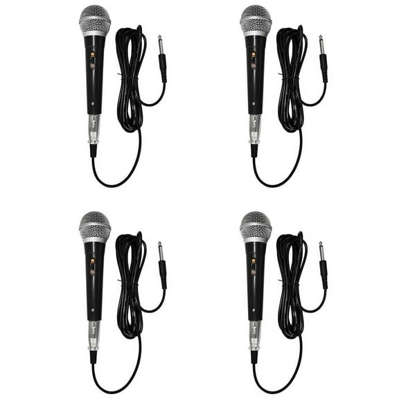 4X Handheld Professional Wired Dynamic Microphone Clear Voice Mic for Karaoke Vocal Music Performance