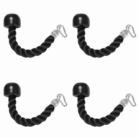 4X Heavy Duty Tricep Pull Down Single Rope with Snap Hook, Fitness Attachment Cable Machine Pulldown Rope for Home Gym